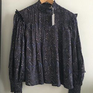 Sigrid Blouse Beauty in blue white and black